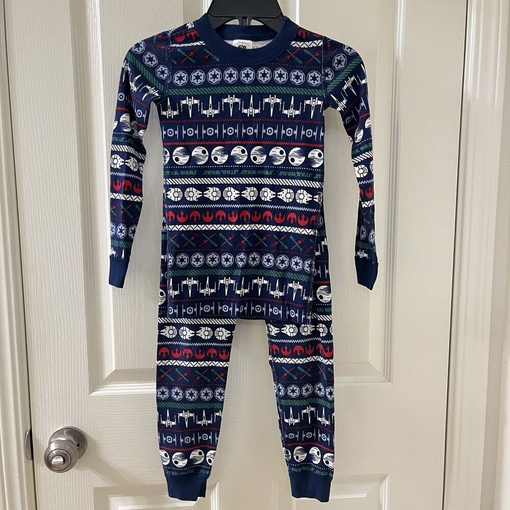 Hanna Andersson Star Wars Holiday Fair Isle 2-Pc Long John Pajamas Size 110 US 5